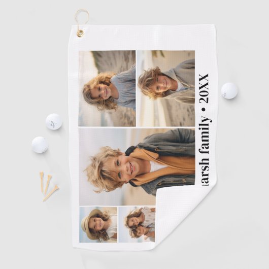 6 FotoCollage mit weißem Hintergrund Golfhandtuch (Insitu)