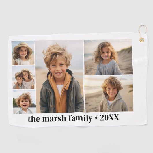 6 FotoCollage mit weißem Hintergrund Golfhandtuch (Horizontal)