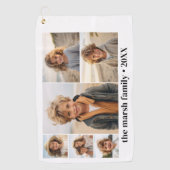 6 FotoCollage mit weißem Hintergrund Golfhandtuch (Vorderseite)