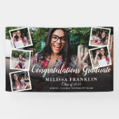 6 Fotocollage Moderne Graduierungsparty Banner (Horizontal)