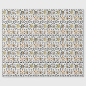 6 Fotocollage Name Dog House Paw Prints hinzufügen Geschenkpapier (Flach)