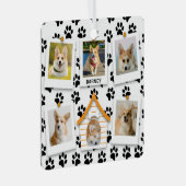 6 Fotocollage Name Dog House Paw Prints hinzufügen Ornament Aus Metall (Vorderseite Rechts)