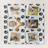 6 Fotocollage Name Dog House Paw Prints hinzufügen Puzzle (Horizontal)