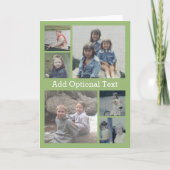 6 Fotocollage Optionaler Text — CAN Bearbeiten grü Karte (Vorderseite)