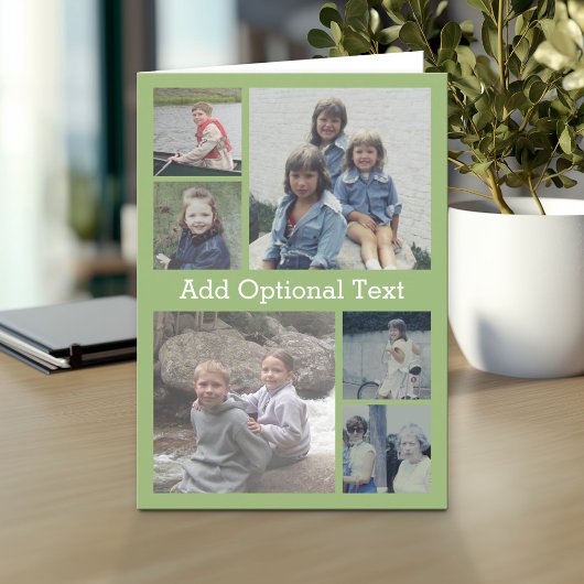 6 Fotocollage Optionaler Text — CAN Bearbeiten grü Karte