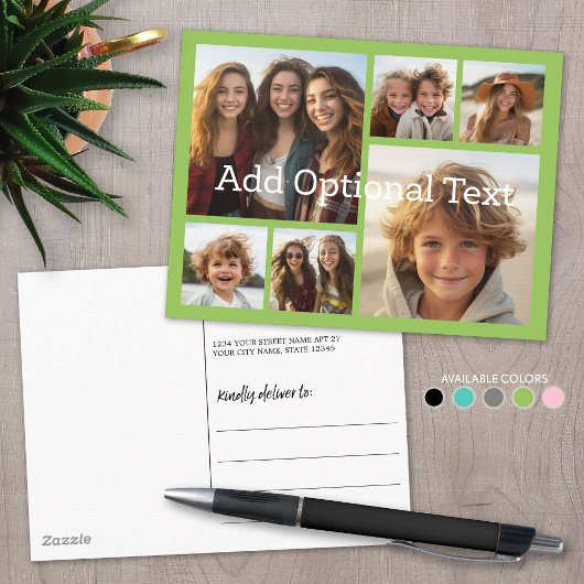 6 Fotocollage Optionaler Text — CAN Bearbeiten von Postkarte