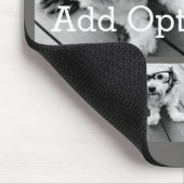 6 Fotocollage Optionaler Text — CAN Edit Grau Mousepad (Ecke)