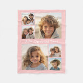 6 FotoCollage Optionaler Text — Farbe bearbeiten Fleecedecke (Vorderseite)