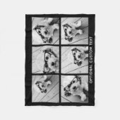 6 FotoCollage Optionaler Text — Farbe bearbeiten Fleecedecke (Vorderseite)