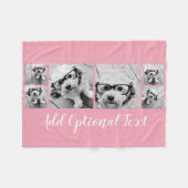 6 FotoCollage Optionaler Text — Farbe bearbeiten Fleecedecke (Vorderseite (Horizontal))