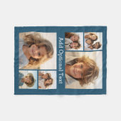 6 FotoCollage Optionaler Text — Farbe bearbeiten Fleecedecke (Vorderseite (Horizontal))