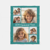 6 FotoCollage Optionaler Text — Farbe bearbeiten Fleecedecke (Vorderseite)