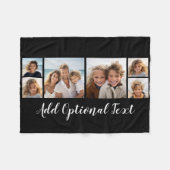 6 FotoCollage Optionaler Text — Farbe bearbeiten Fleecedecke (Vorderseite (Horizontal))