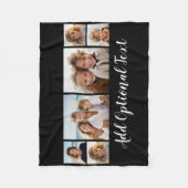 6 FotoCollage Optionaler Text — Farbe bearbeiten Fleecedecke (Vorderseite)