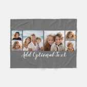 6 FotoCollage Optionaler Text — Farbe bearbeiten Fleecedecke (Vorderseite (Horizontal))