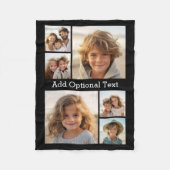 6 FotoCollage Optionaler Text — Farbe bearbeiten Fleecedecke (Vorderseite)