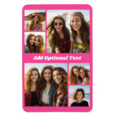 6 FotoCollage Optionaler Text — Farbe bearbeiten Magnet (Vertikal)