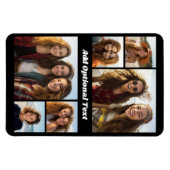 6 FotoCollage Optionaler Text — Farbe bearbeiten Magnet (Horizontal)