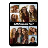 6 FotoCollage Optionaler Text — Farbe bearbeiten Magnet (Vertikal)