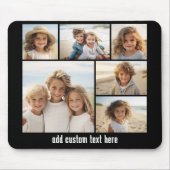 6 FotoCollage Optionaler Text — Farbe bearbeiten Mousepad (Vorne)