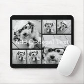 6 FotoCollage Optionaler Text — Farbe bearbeiten Mousepad (Mit Mouse)