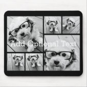 6 FotoCollage Optionaler Text — Farbe bearbeiten Mousepad (Vorne)