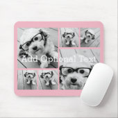 6 FotoCollage Optionaler Text — Farbe bearbeiten Mousepad (Mit Mouse)