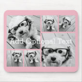 6 FotoCollage Optionaler Text — Farbe bearbeiten Mousepad (Vorne)