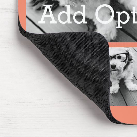 6 FotoCollage Optionaler Text — Farbe bearbeiten Mousepad (Ecke)