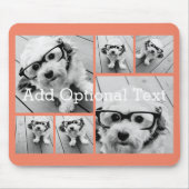 6 FotoCollage Optionaler Text — Farbe bearbeiten Mousepad (Vorne)