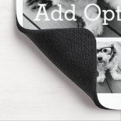 6 FotoCollage Optionaler Text — Farbe bearbeiten Mousepad (Ecke)