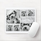 6 FotoCollage Optionaler Text — Farbe bearbeiten Mousepad (Mit Mouse)