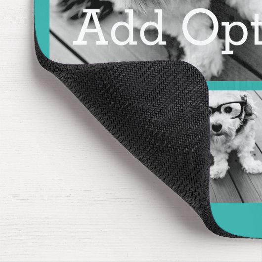 6 FotoCollage Optionaler Text — Farbe bearbeiten Mousepad (Ecke)