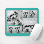 6 FotoCollage Optionaler Text — Farbe bearbeiten Mousepad (Mit Mouse)