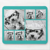6 FotoCollage Optionaler Text — Farbe bearbeiten Mousepad (Vorne)