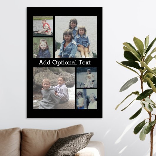 6 FotoCollage Optionaler Text — Farbe bearbeiten Poster