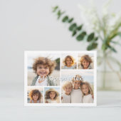 6 FotoCollage Optionaler Text — Farbe bearbeiten Postkarte (Stehend Vorderseite)