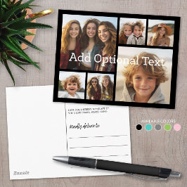 6 FotoCollage Optionaler Text — Farbe bearbeiten Postkarte
