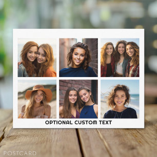 6 FotoCollage Optionaler Text — Farbe bearbeiten Postkarte