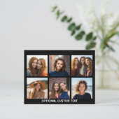 6 FotoCollage Optionaler Text — Farbe bearbeiten Postkarte (Stehend Vorderseite)