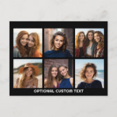 6 FotoCollage Optionaler Text — Farbe bearbeiten Postkarte (Vorderseite)