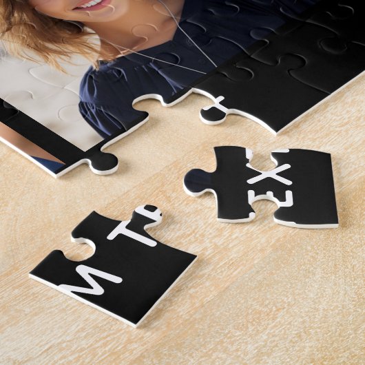 6 FotoCollage Optionaler Text — Farbe bearbeiten Puzzle (Seite)