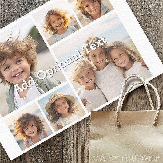 6 FotoCollage Optionaler Text — Farbe bearbeiten Seidenpapier