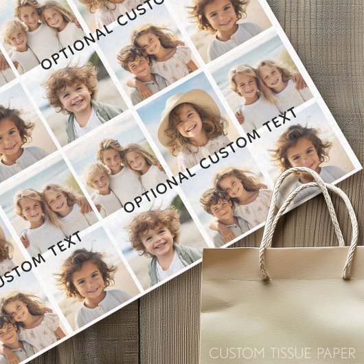 6 FotoCollage Optionaler Text — Farbe bearbeiten Seidenpapier