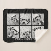 6 FotoCollage Optionaler Text — Farbe bearbeiten Sherpadecke (Vorderseite (Horizontal))