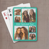 6 FotoCollage Optionaler Text — Farbe bearbeiten Spielkarten