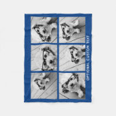 6 Fotocollage Optionaler Text — königsblau Fleecedecke (Vorderseite)