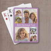 6 Fotocollage Optionaler Text — Lavendel Spielkarten