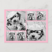 6 Fotocollage Optionaler Text — Pink bearbeiten Postkarte (Vorderseite)