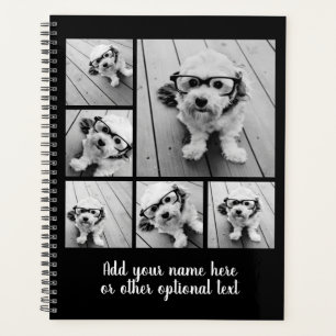 6 Fotocollage Optionaler Text — Schwarz bearbeit Planer